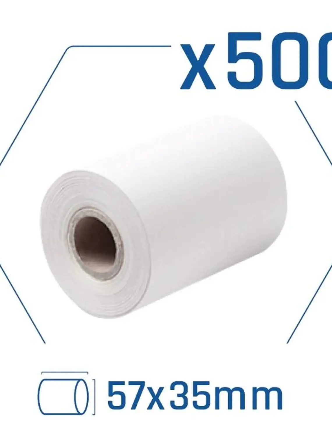 Pack 500 rollos papel térmico datáfono 57x35 mm 1