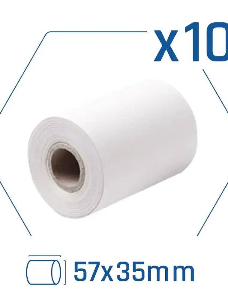 iggual Pack 10 rollos papel térmico datáfono 57x35 1