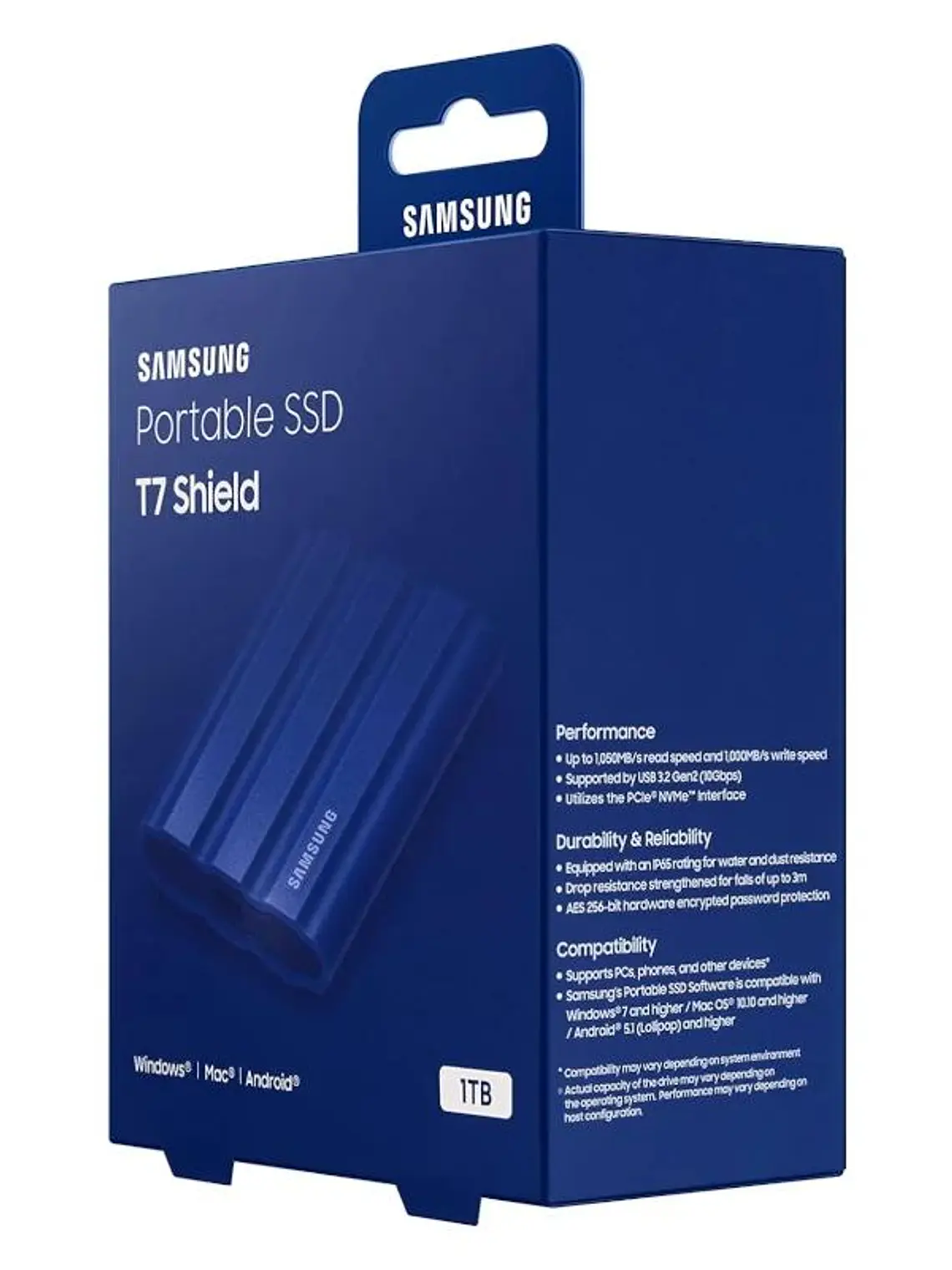 Samsung T7 Shield SSD Externo 1TB NVMe USB3.2 Azul 3
