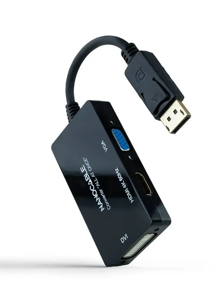 Nanocable Conversor DP a HDMI/DVI/VGA Negro 20 cm 1