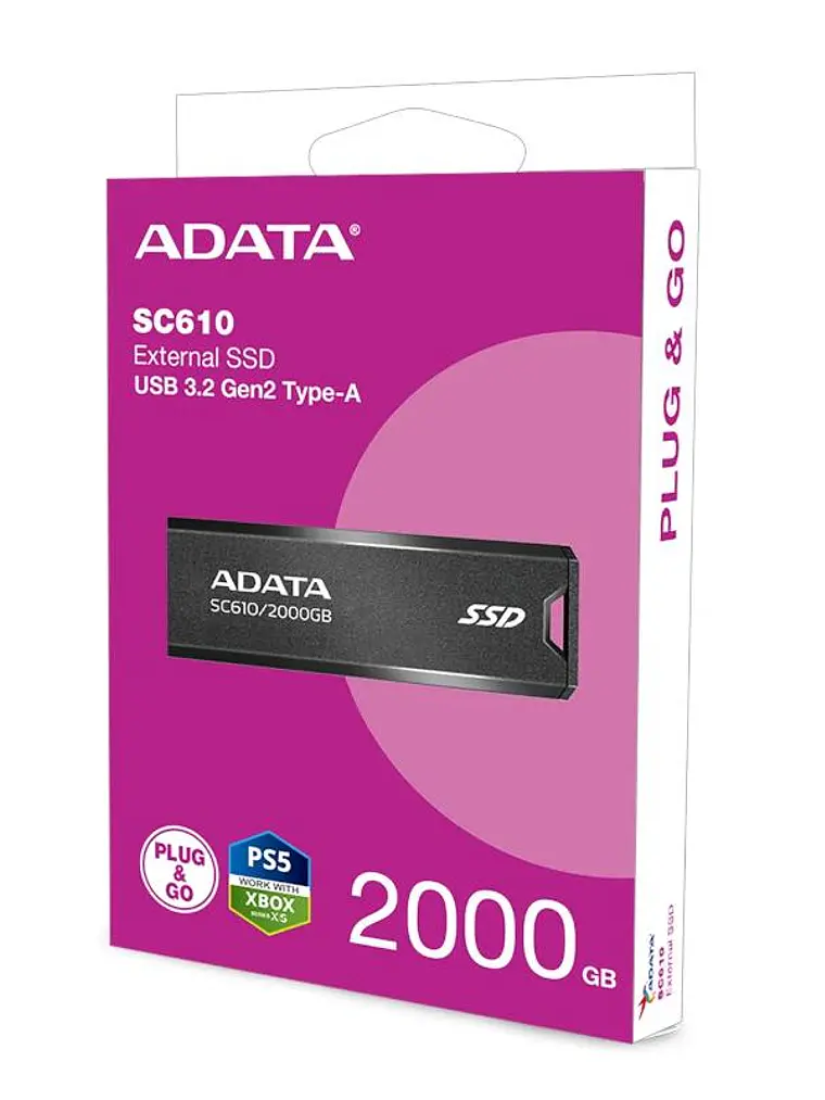 ADATA SC610 SSD Externo 2TB USB 3.2 Gen2 Negro 4