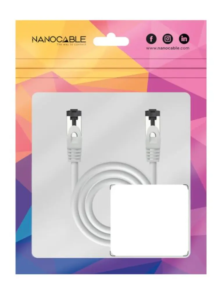 Nanocable Cable red Cat. 8.1 2GHZ SSTP Blanco 1m 4