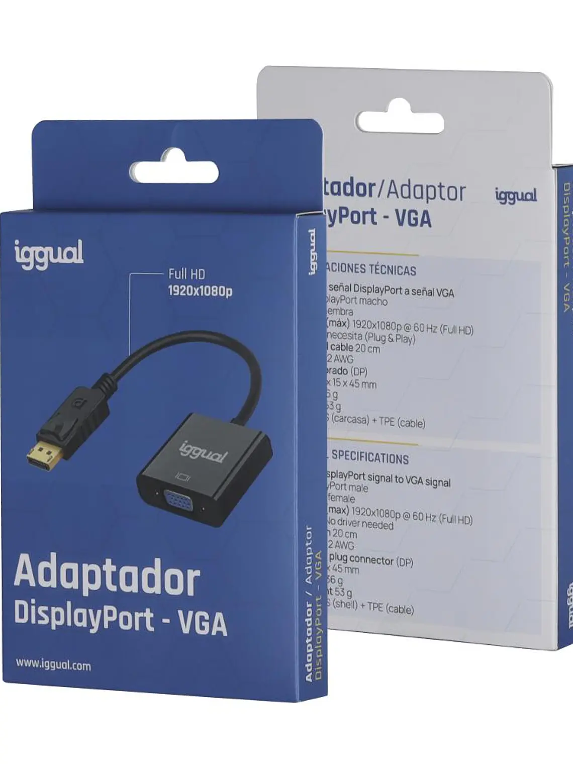 iggual Adaptador DisplayPort (M) a VGA (H) 2