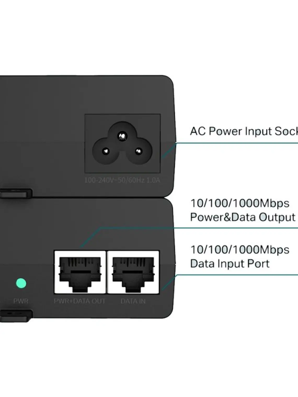 TP-Link PoE160S Inyector PoE+ 2xGb 2