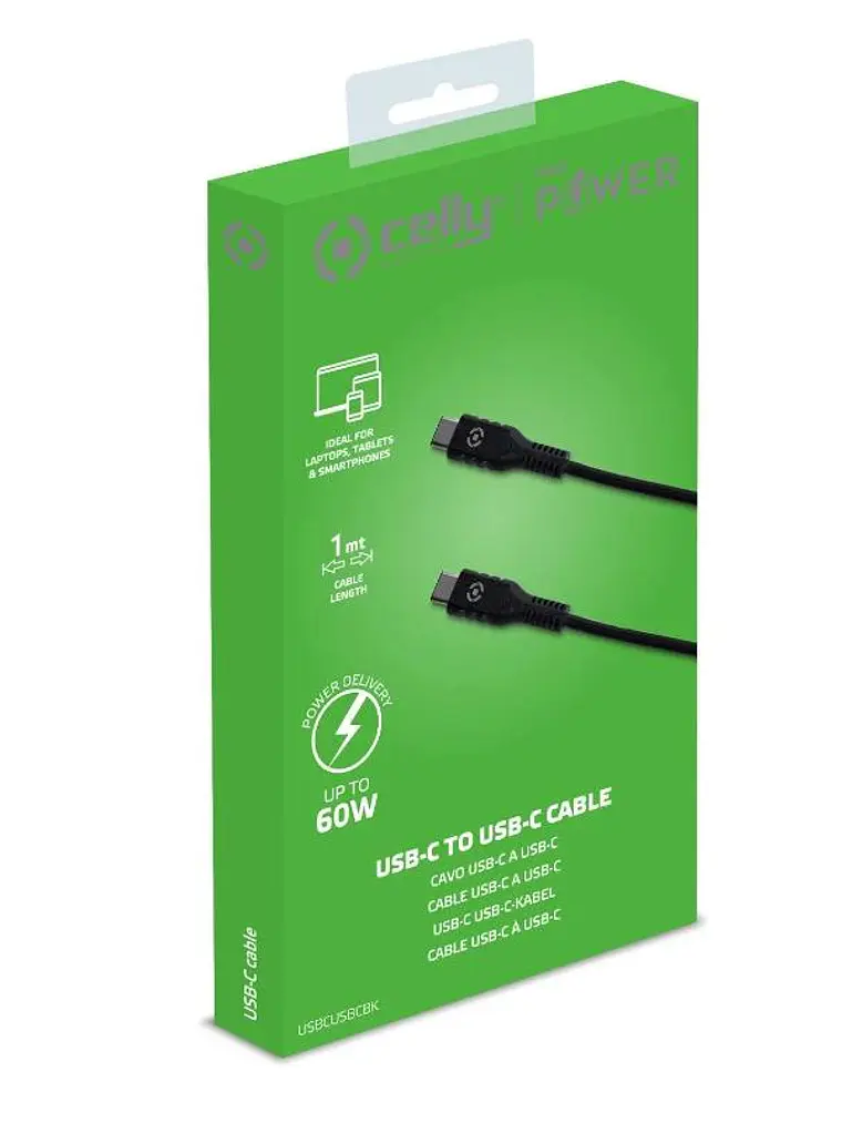 Celly Cable Usb-C - Usb-C  60W 1m Negro 2