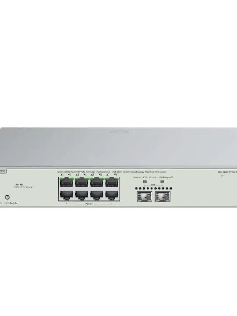 Reyee NBS5300-8MG2XS-UP L3 8xxmG HiPoE 2xSFP+ 370W 1