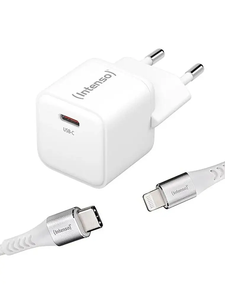 Intenso | KIT Cargador GaN W30C + Cable Lightning 1