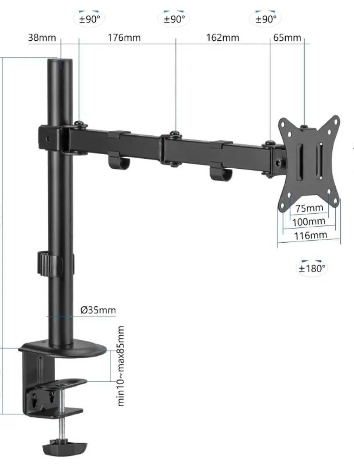 iggual SPM01 Soporte pinza 1 monitor 17