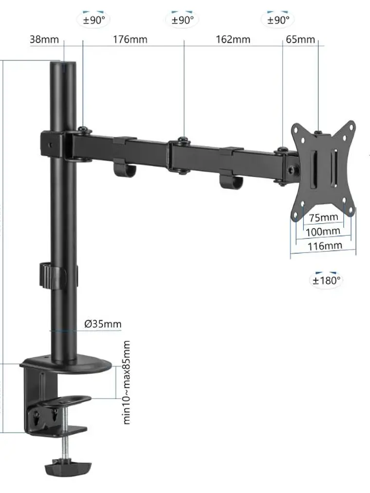 iggual SPM01 Soporte pinza 1 monitor 17