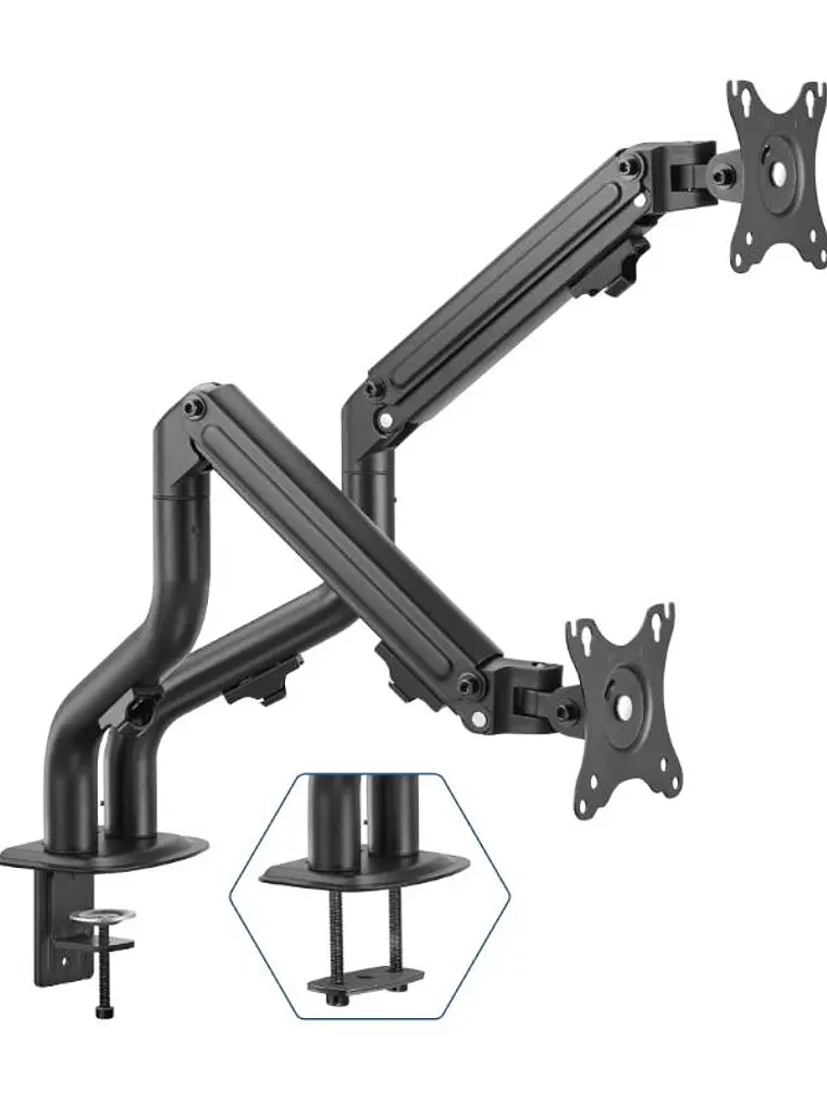 iggual SPMP02 Soporte pinza 2 monitores 17