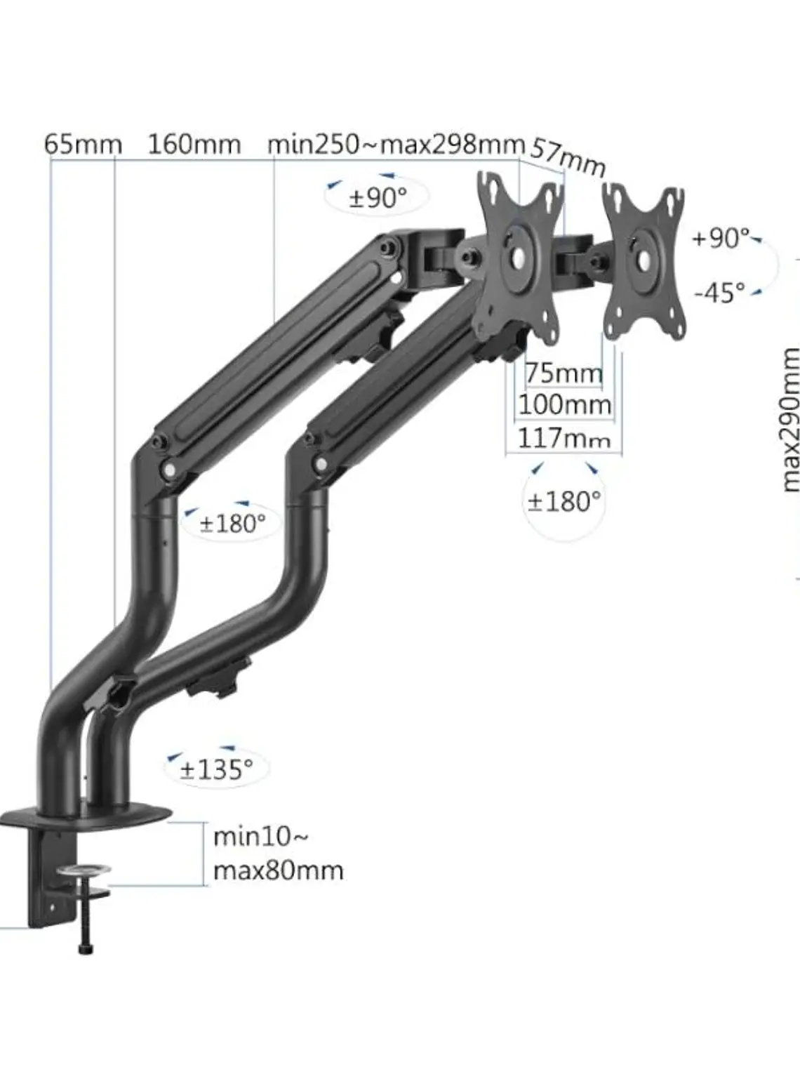 iggual SPMP02 Soporte pinza 2 monitores 17