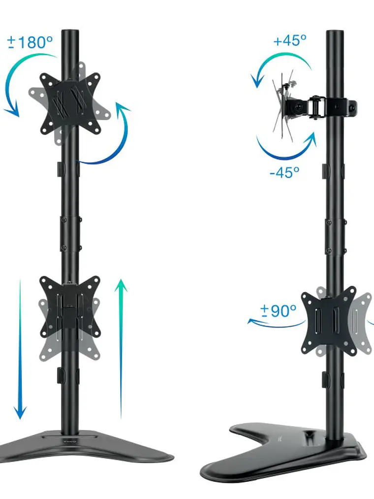 Tooq Soporte mesa DB1703TNV-B  2 brazos Vertical 2