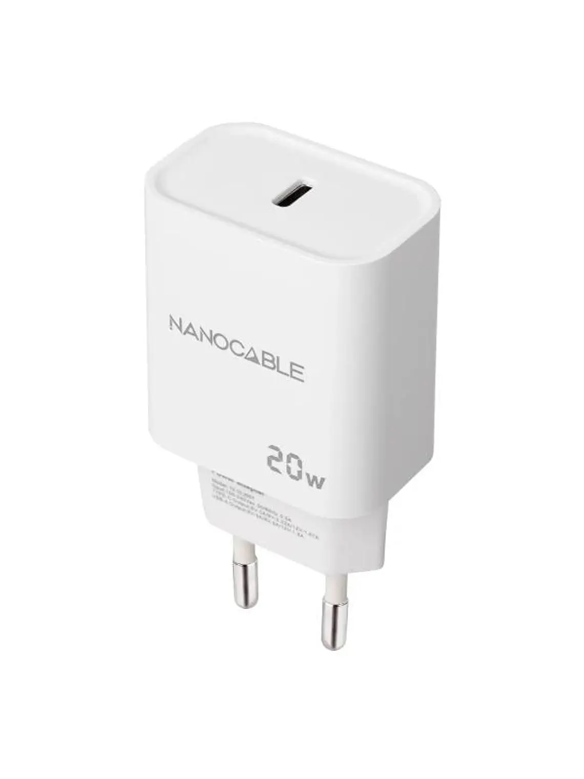 Nanocable Cargador pared USB-C PD 20W Blanco 1