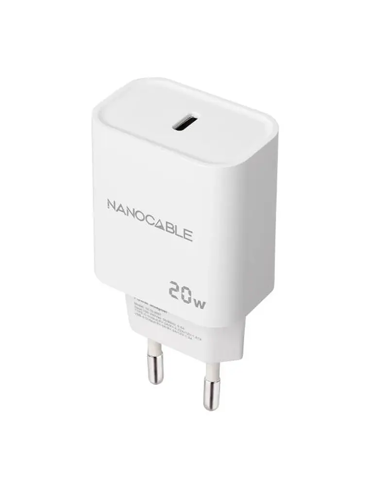 Nanocable Cargador pared USB-C PD 20W Blanco 1