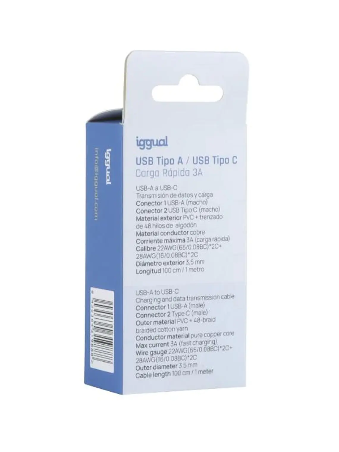 iggual Cable USB-A a tipo C 3A 100 cm trenzado 4