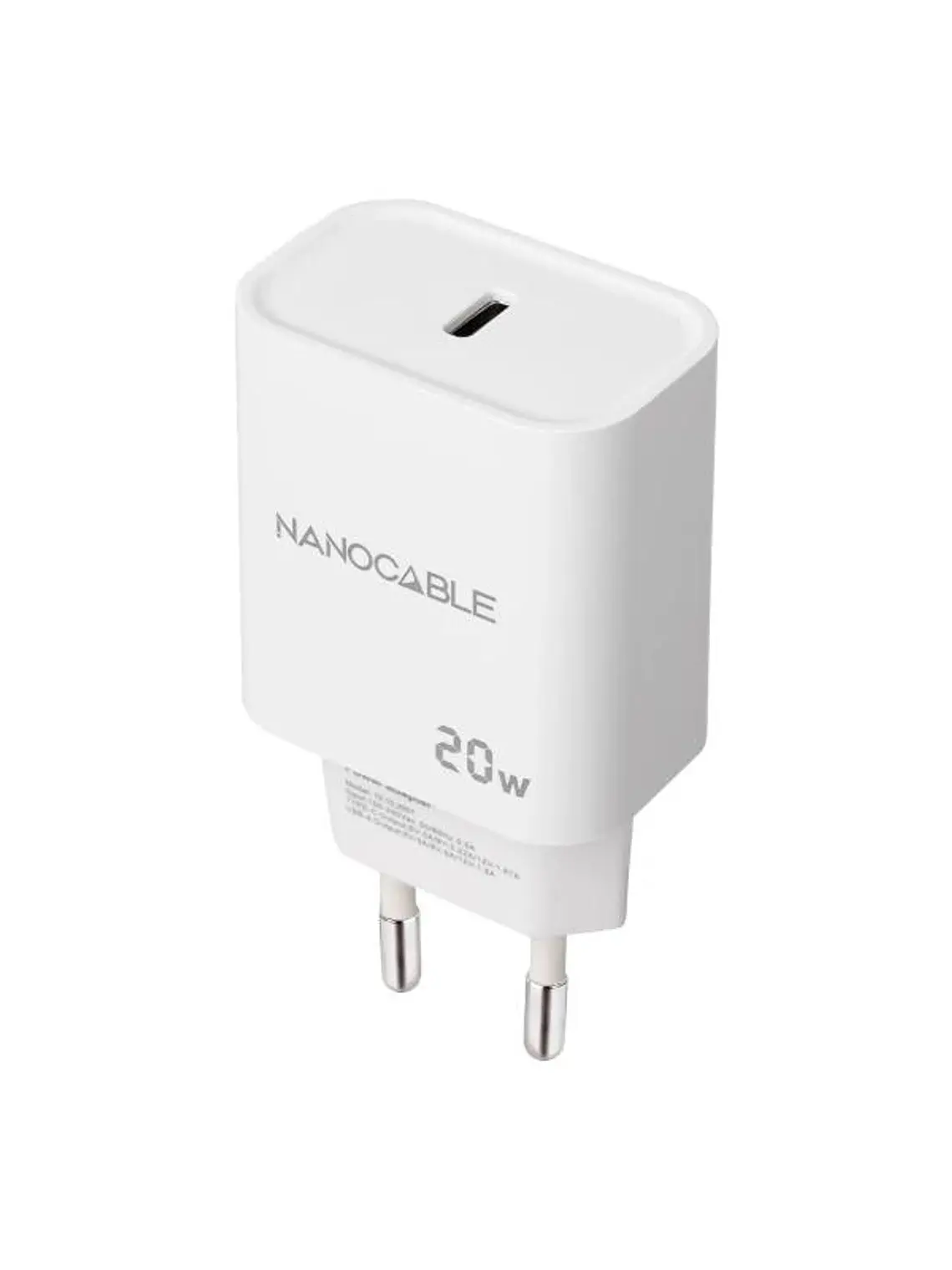 Nanocable Cargador pared USB-C PD 20W Blanco 2