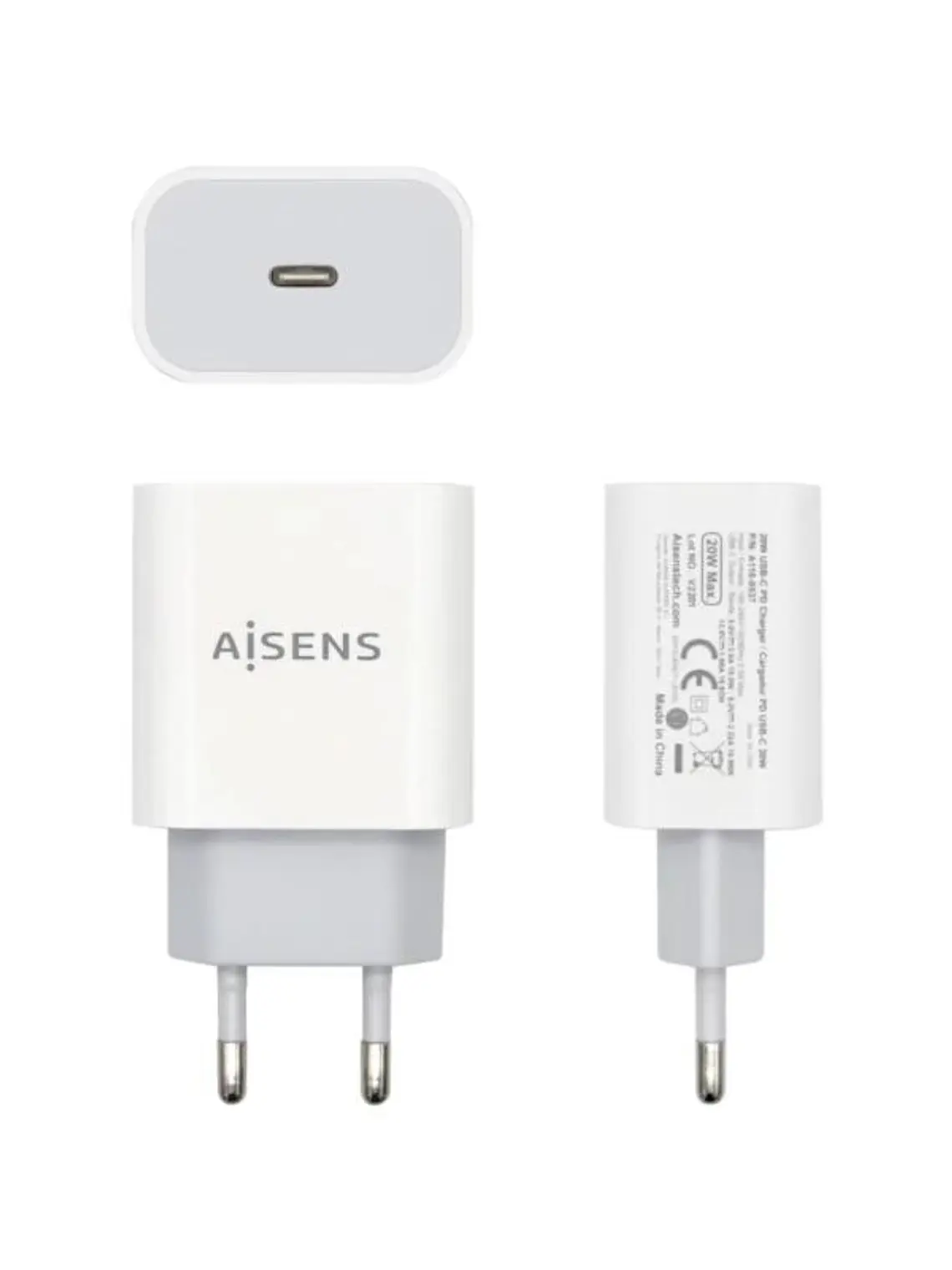 Aisens Cargador 20W USB-C PD3.0 1xUSB-C Blanco 1