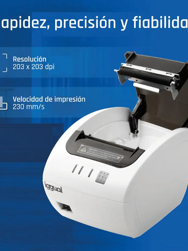 iggual Impresora térmica TP EASY 80W USB+RJ11 blan 2