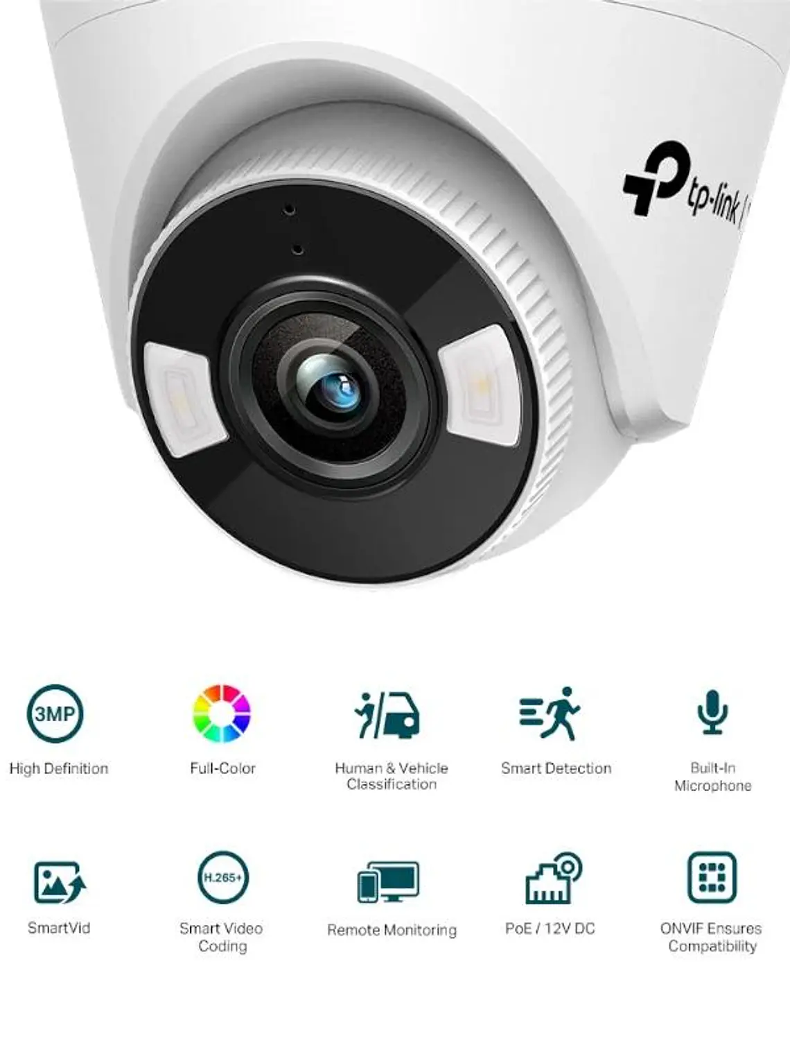 VIGI Cámara IP Turret C430 3MP Plástico Full-Color 2