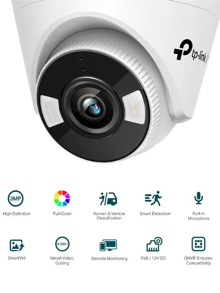 VIGI Cámara IP Turret C430 3MP Plástico Full-Color 2