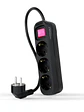 Nanocable Regleta 3 Tomas Interruptor Negro - Miniatura 1