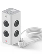 Ewent EW3864 Regleta 8 Tomas SHUCKO +2USB-A+2USB-C - Miniatura 1