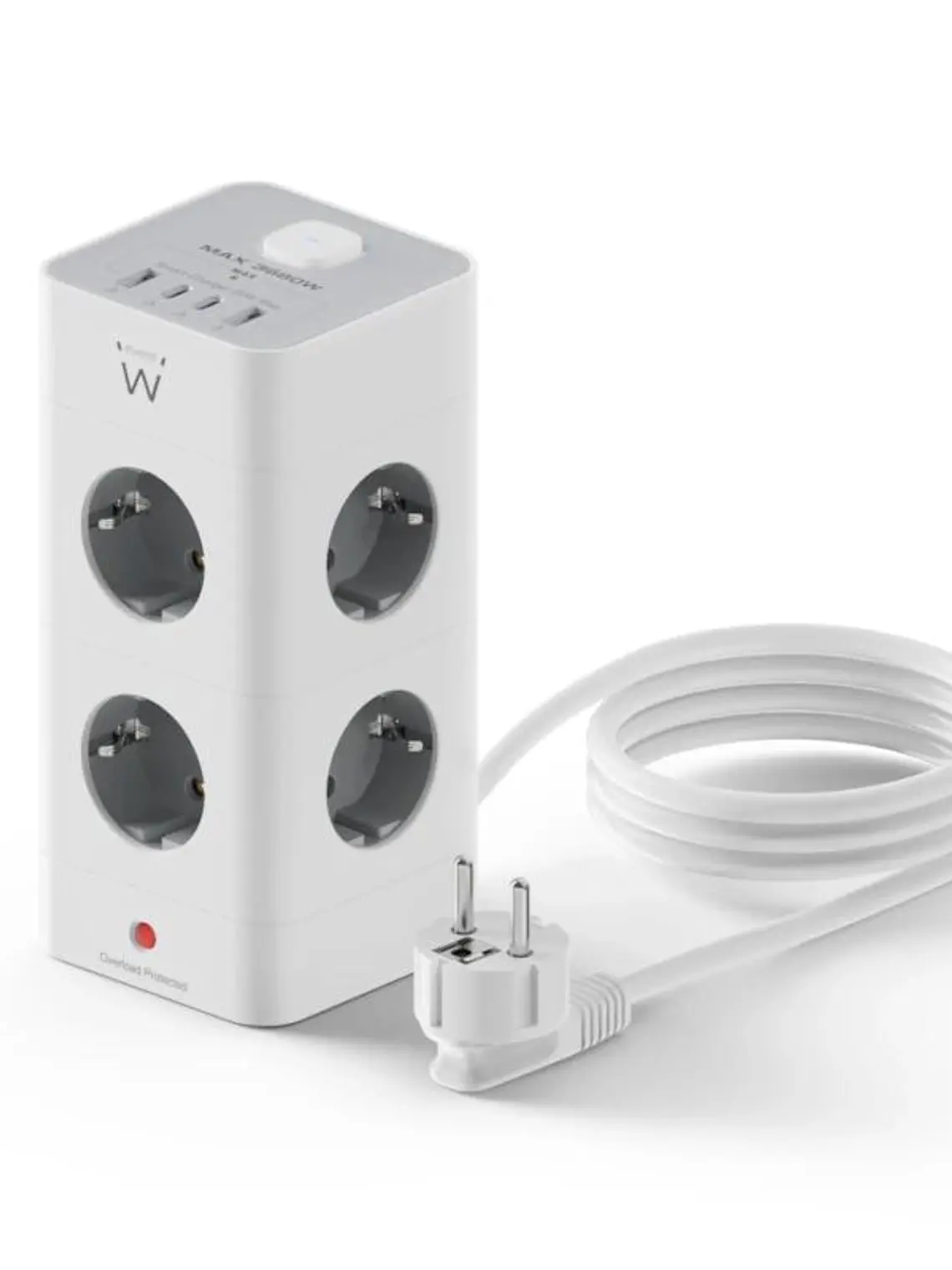 Ewent EW3864 Regleta 8 Tomas SHUCKO +2USB-A+2USB-C 2