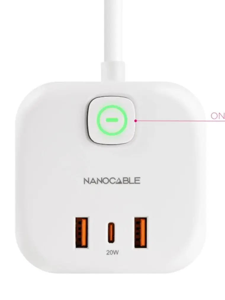 Nanocable Base de enchufe con 3 USB c/ interruptor 2