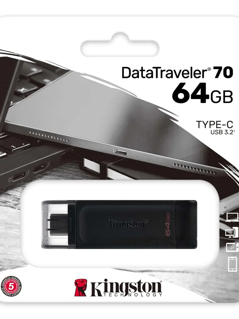 Kingston DataTraveler DT70 64GB USB C 3.2  Negro 3