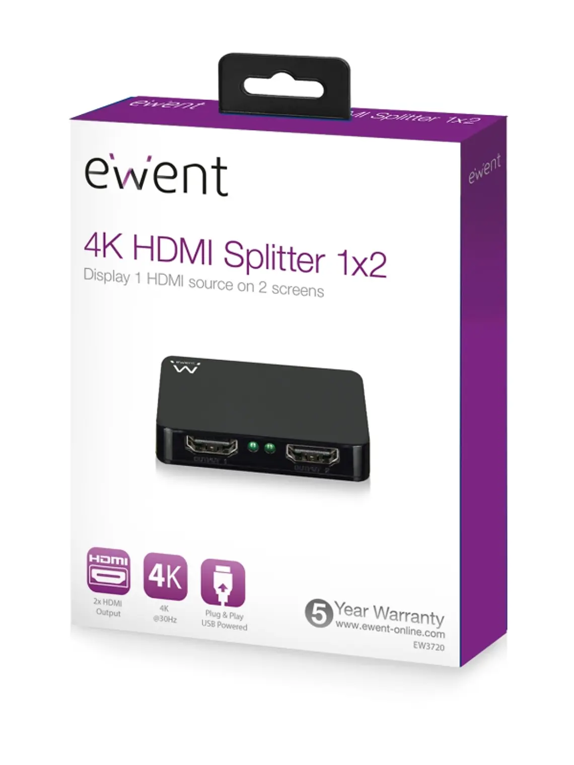 Ewent Divisor 4K HDMI 1x2 High Speed 2