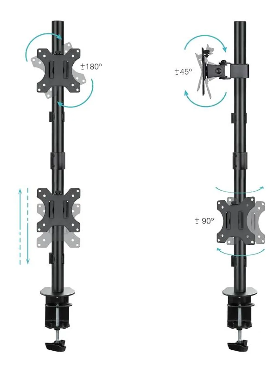Tooq DB1233TNV-B Soporte mesa 2 brazos vertical 2