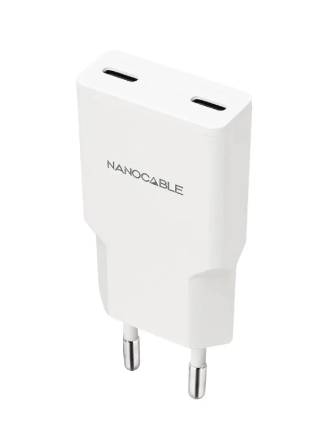 Nanocable Cargador 2xUSB-C/PD 30W  Blanco 1