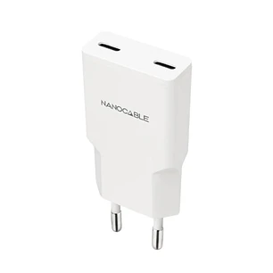 Nanocable Cargador 2xUSB-C/PD 30W  Blanco