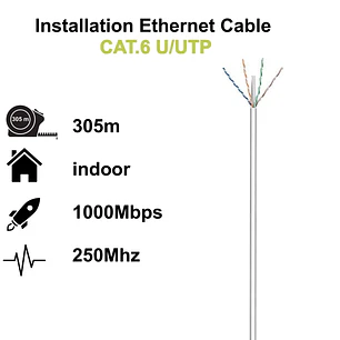 Ewent Bobina Cable Red Cat. 6 U/UTP, PVC, 305mt