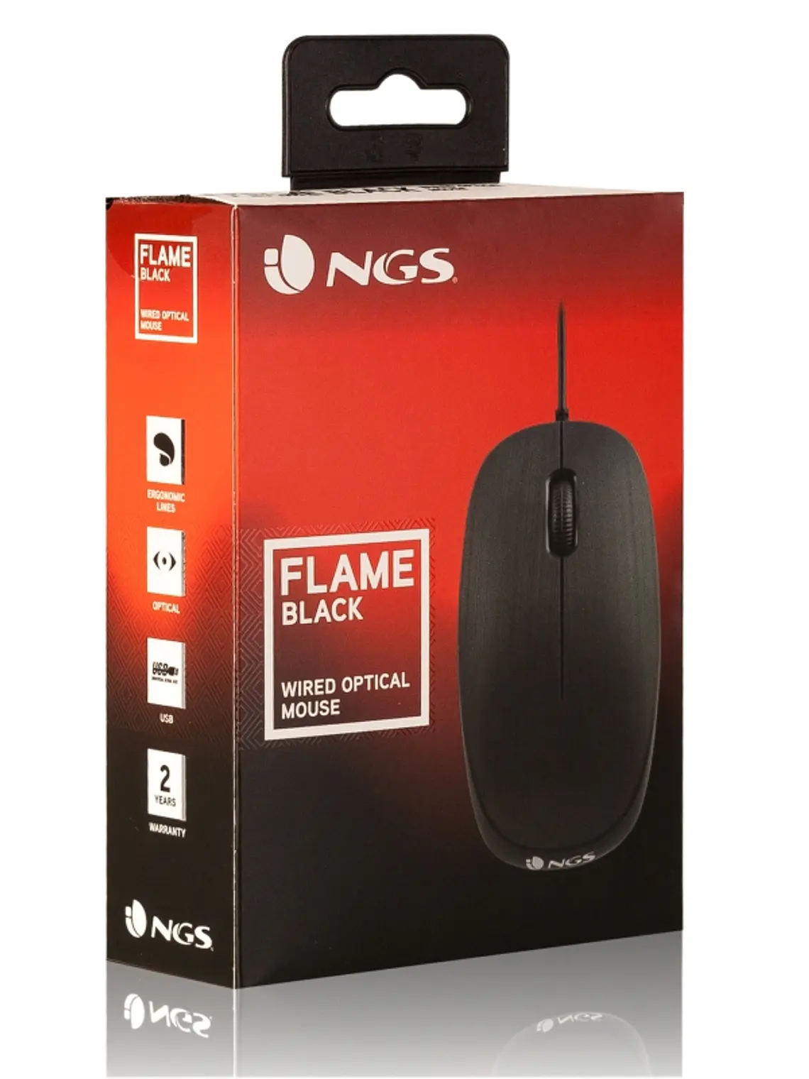 NGS Raton óptico Flame 1000 Dpi Negro 2
