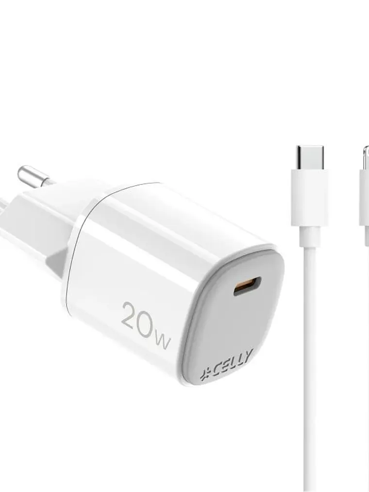 Celly Cargador Gan  1C 20w+ C A Light + Cable 1