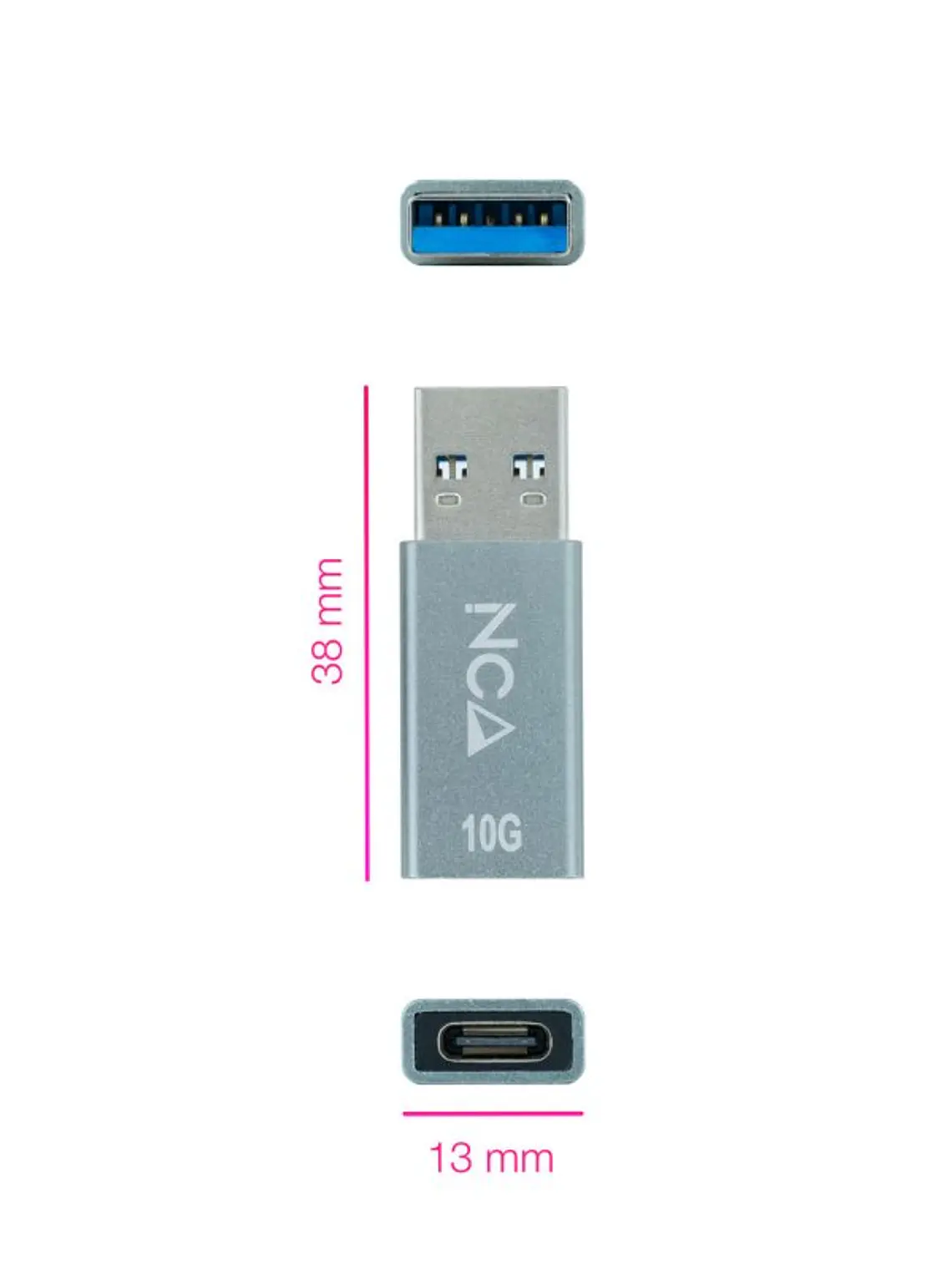 Nanocable Adaptador USB-A/M 3.1 GEN2 a USB-C/H 2