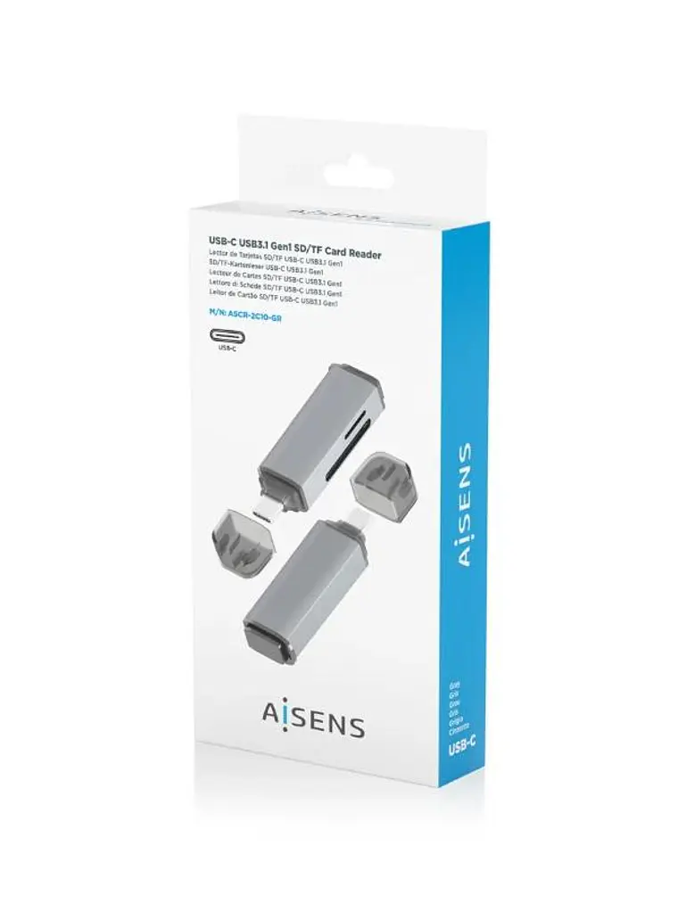Aisens Lector Tarjetas SD MSD MMC RS-MMC MMCM USBC 4