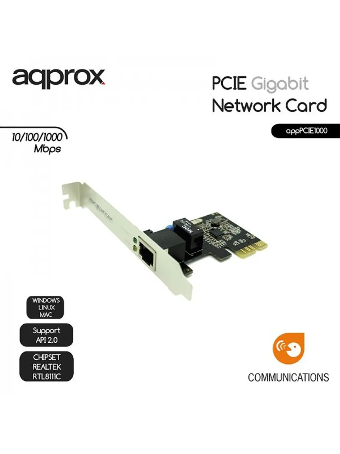 approx APPPCIE1000 Tarjeta Red Gigabit PCI-E LP 2