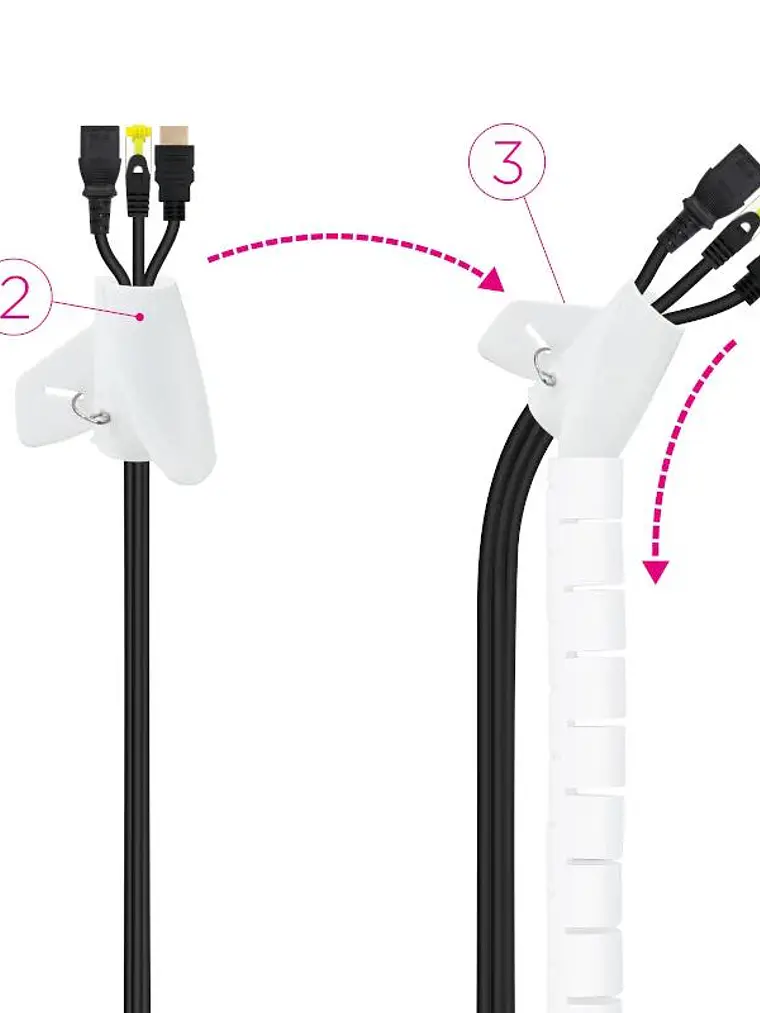 Nanocable Organizador cables flex. 25mm 1 M Blanco 3