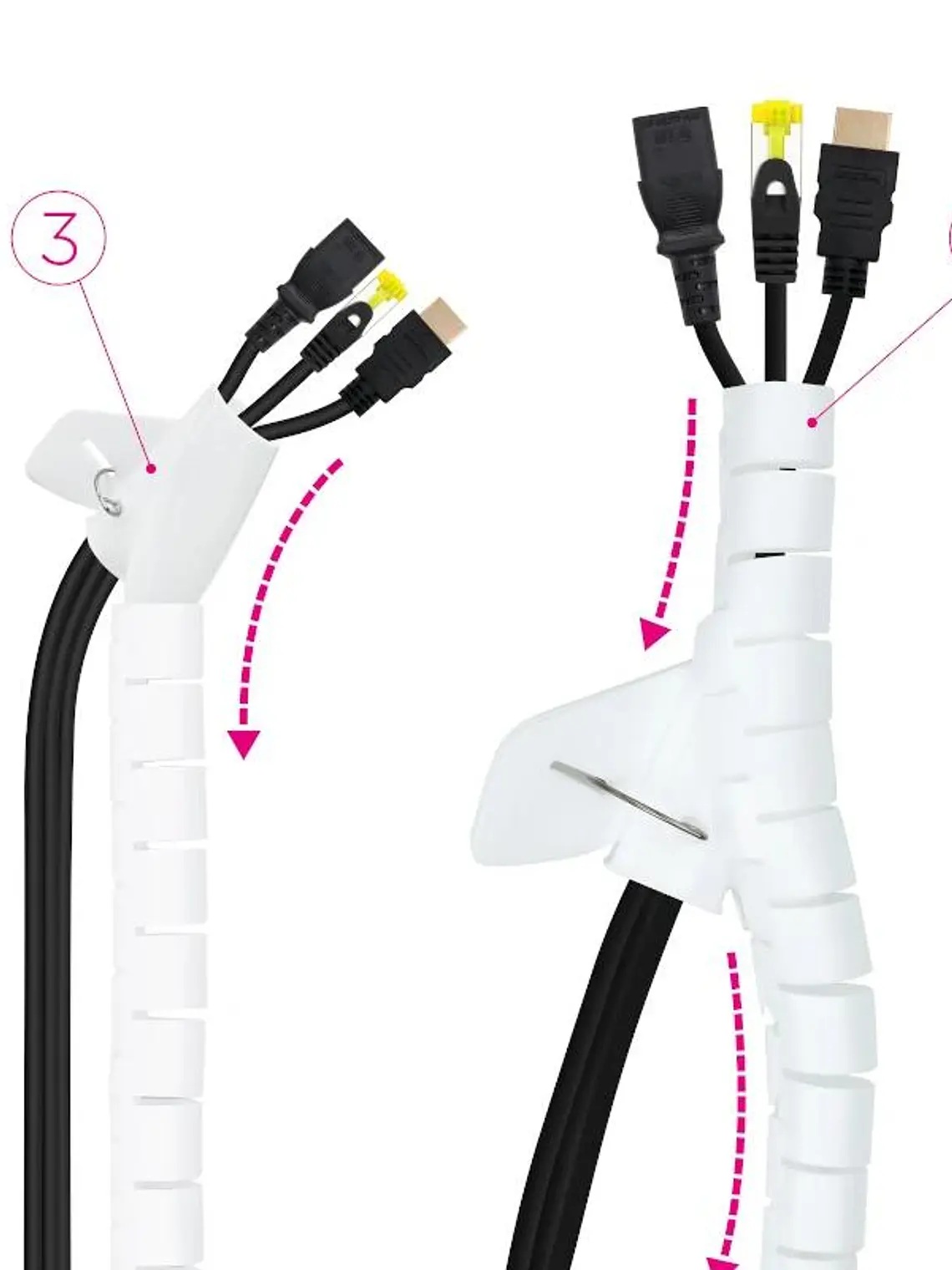 Nanocable Organizador cables flex. 25mm 1 M Blanco 4