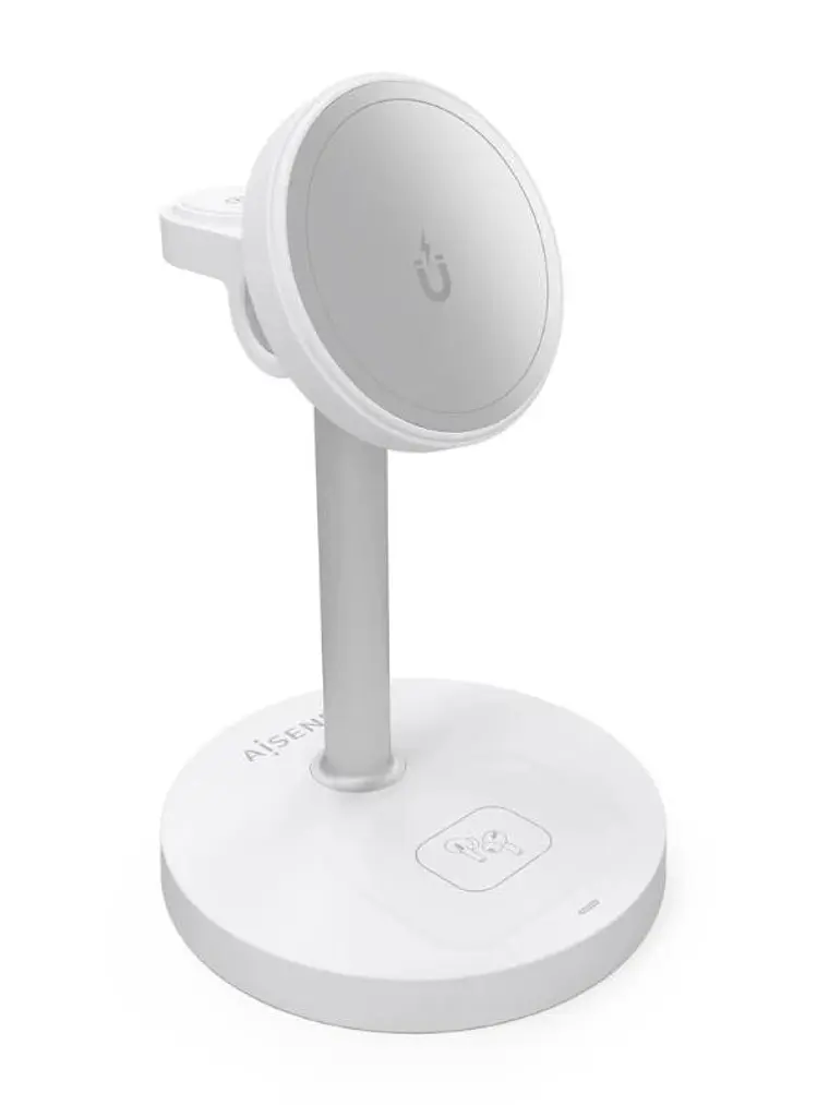 Aisens Cargador Inalámbrico USBC 15W 3 en 1 Blanco 2
