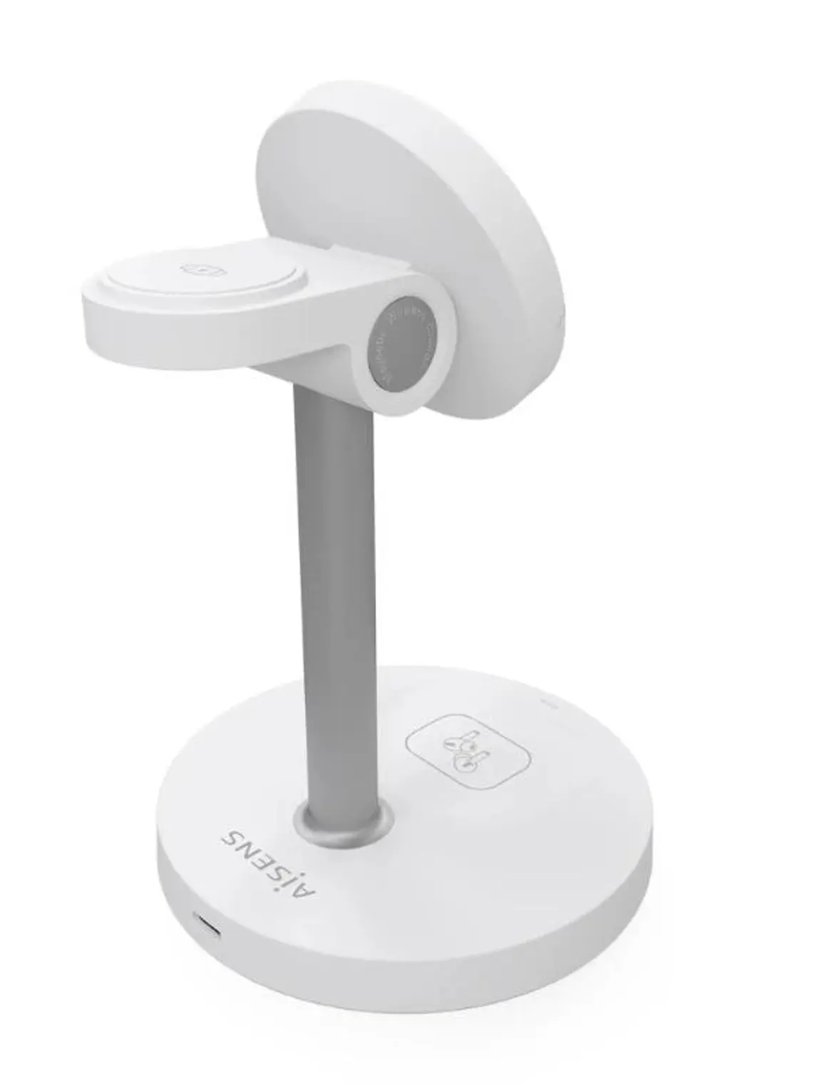 Aisens Cargador Inalámbrico USBC 15W 3 en 1 Blanco 3