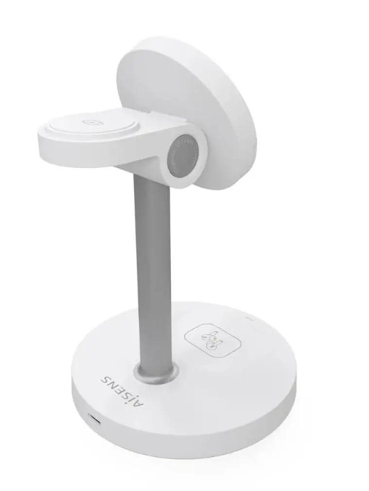 Aisens Cargador Inalámbrico USBC 15W 3 en 1 Blanco 3