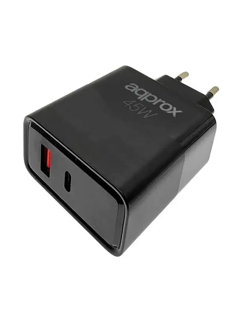 APPROX CARGADOR 45W QC 1 X USB A+ 1 X USB C+CABLE 2