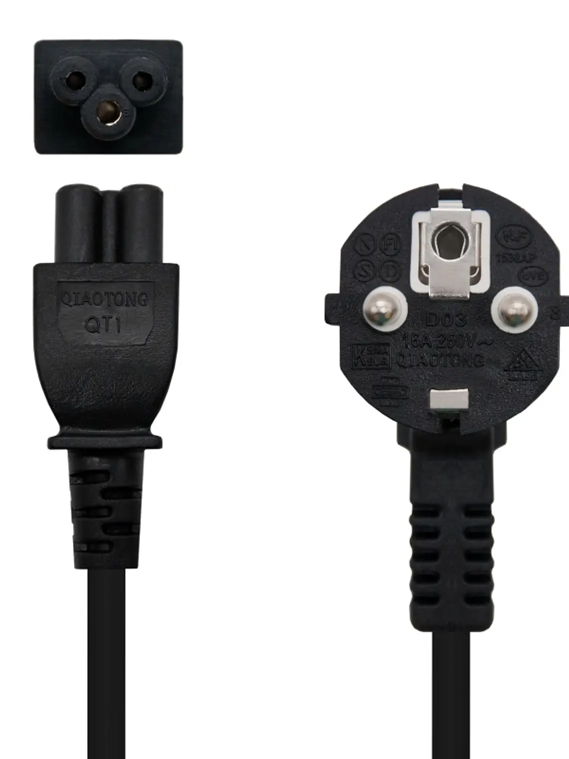 Nanocable Cable Alim. trébol, CEE7 /M-C5/H, 1.5m 2