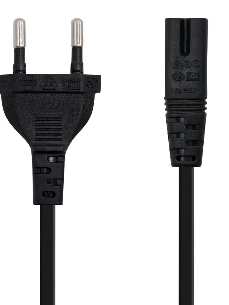 Nanocable Cable Alim. forma 8 CEE7/16/M-C7/H, 1.5m 1