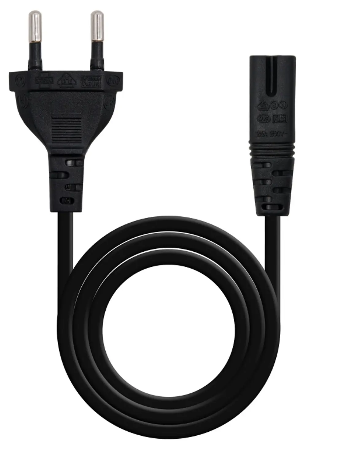 Nanocable Cable Alim. forma 8 CEE7/16/M-C7/H, 1.5m 2