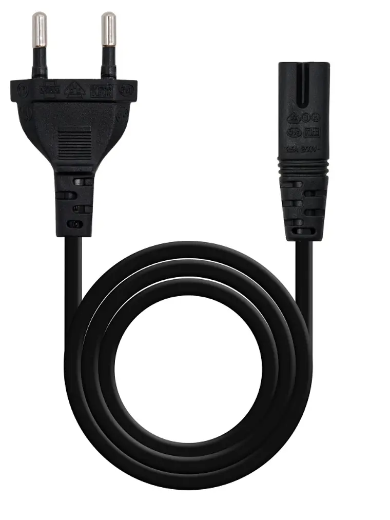 Nanocable Cable Alim. forma 8 CEE7/16/M-C7/H, 1.5m 2