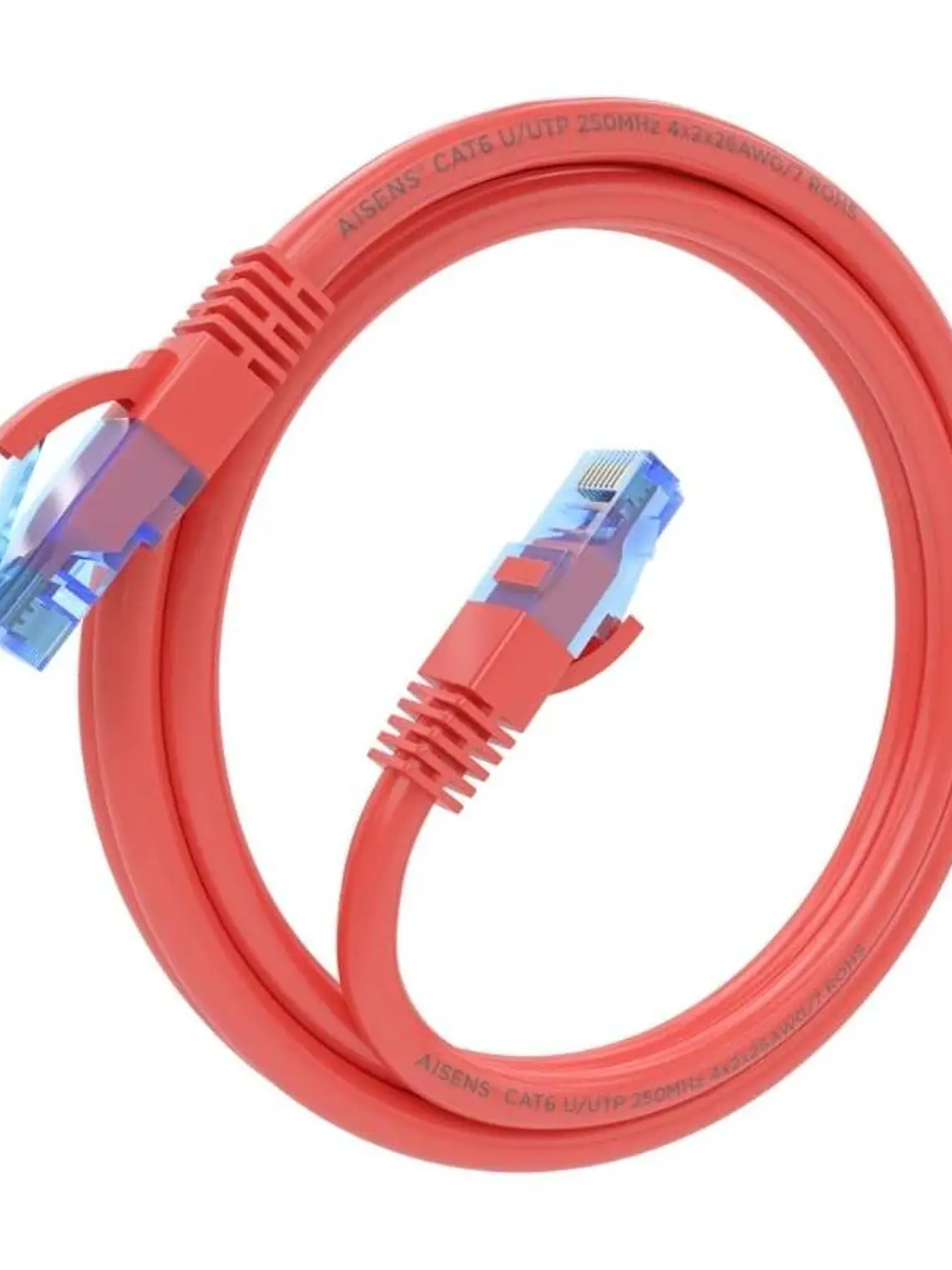 Aisens Cable RJ45 CAT.6 UTP AWG26 CCA Rojo 1.0m 3